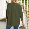 Women's Fashion V-Neck Casual Solid Color Three-Quarter Sleeve Top
