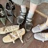 Fashion Buckle Strap Shoes 2025 New Woman Flats Bow-Knot Low Heels Dress Ballerinas Butterfly Retro Rubber Rome PU Butterfly-knot