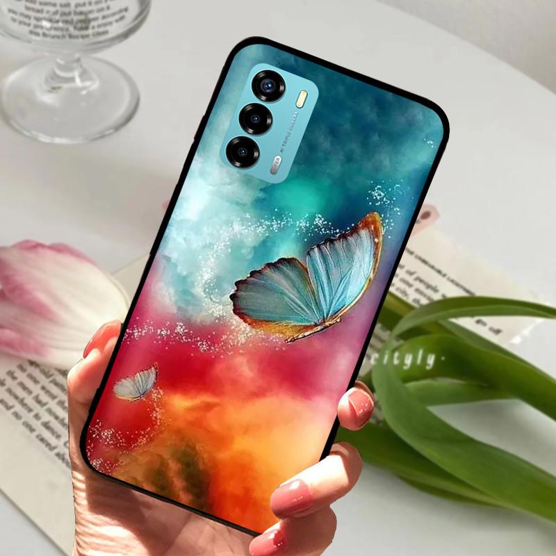 Чехол для ZTE Blade V40 Vita 8045 6.75" Животный Мультяшный Мягкий Силикон Funda для ZTE Blade V40 Vita Чехол для Телефона V40Vita Черный Coque