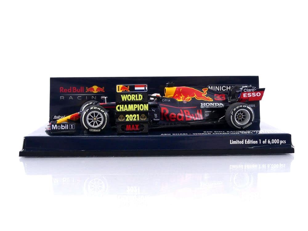 Minichamps Red Bull Racing Honda RB16B Макс Ферстаппен Гран-при Абу-Даби 2021 года, победитель, чемпион мира с пит-стопом, готовый продукт 1/43