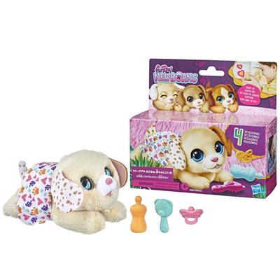 Hasbro FurReal Baby Щенок Электрическая Плюшевая Игрушка с Милыми Мигающими и Лающими Звуками, Возраст 4 года и старше, F4085, Оригинал