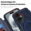 For iPhone 16 Plus Case Compatible with MagSafe RFID Blocking Card Holder Leather Phone Cover