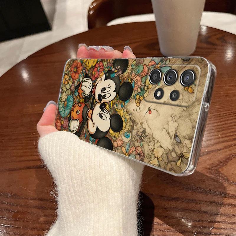 Прозрачный чехол Disney для Samsung Galaxy A57 A37 A56 A36 Чехлы A55 A54 A35 A26 A07 A17 A16 A06 A34 A15 Ударопрочный чехол Микки Маус