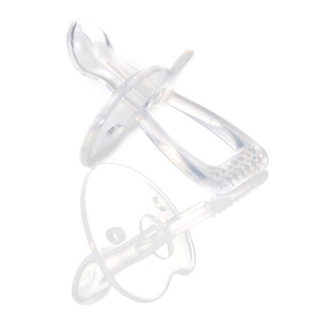 Простая прозрачная безопасная силиконовая пустышка для младенцев и малышей, плоская круглая соска