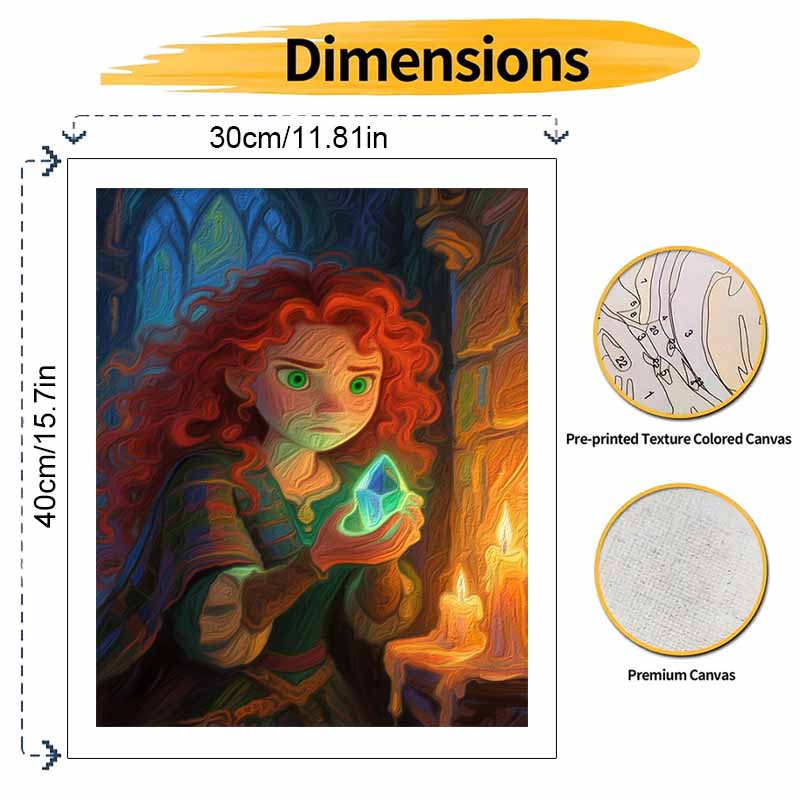Disney Princess Merida Digital Oil Painting Art Kit Hand Painted Home Decor