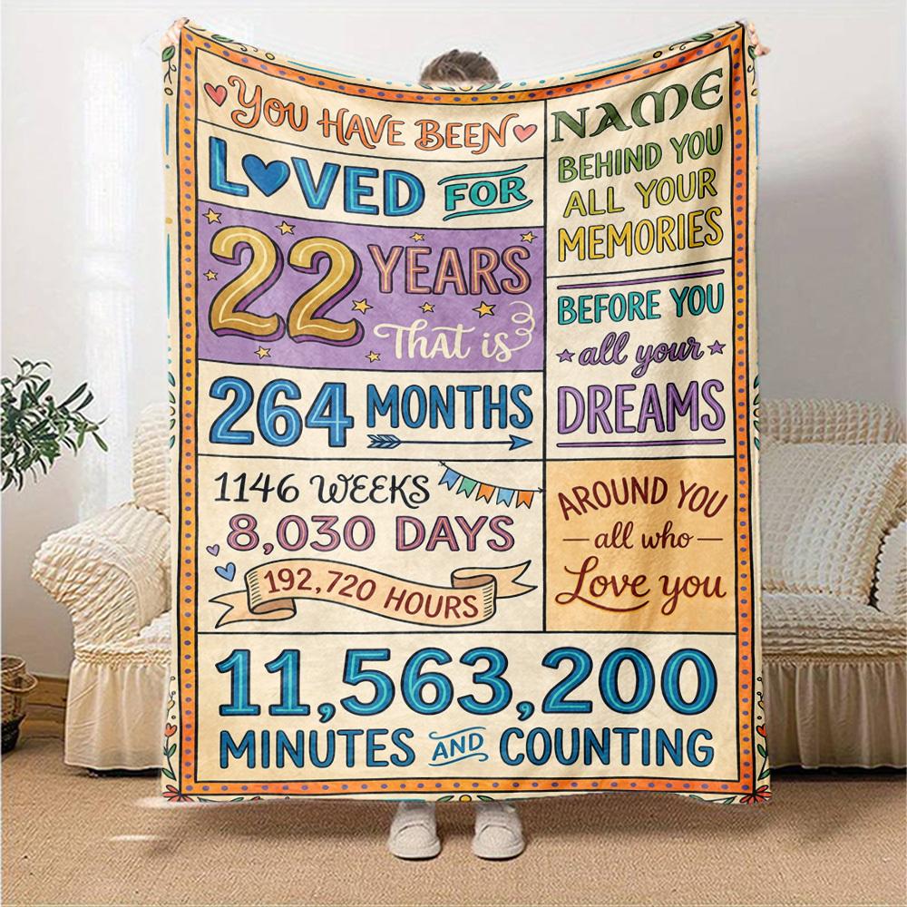 Countdown Years Loved Multipurpose Customizable Blanket Personalized Name Durable Comfort Throw For Sofa Couch Office Bed Picnics Four Seasons