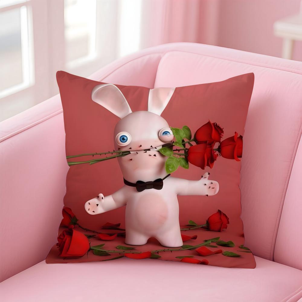 Чехол на подушку R-Rabbids I-Invasion для дома и автомобиля, многоцелевой, двусторонний, мягкий и прочный, для повседневного использования