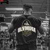 Olympia Olympia's Same Fitness and Bodybuilding Loose Street T-Shirt Men's Casual Fashion Pure Cotton Retro Sports Shirt