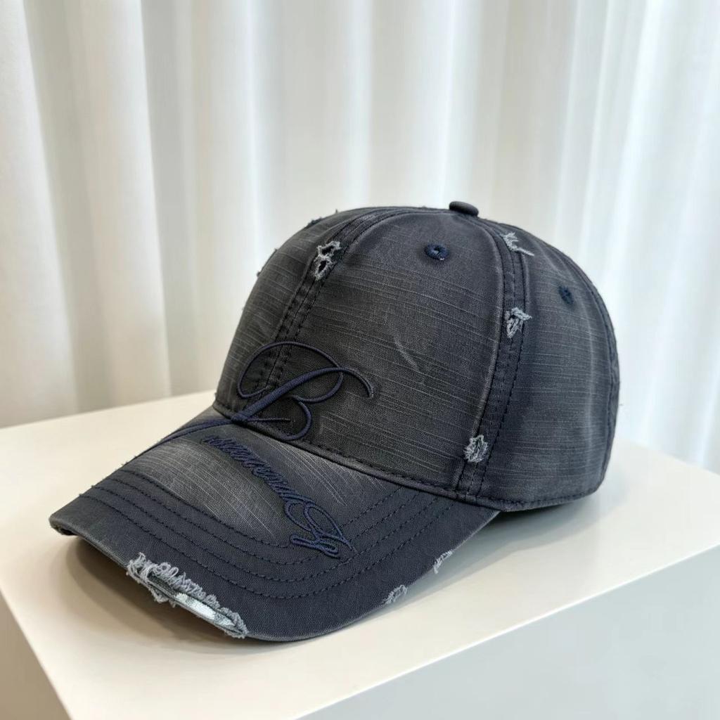 Spring and summer new American ripped letter embroidered baseball cap men's and women's fashion street versatile sunshade cap tide