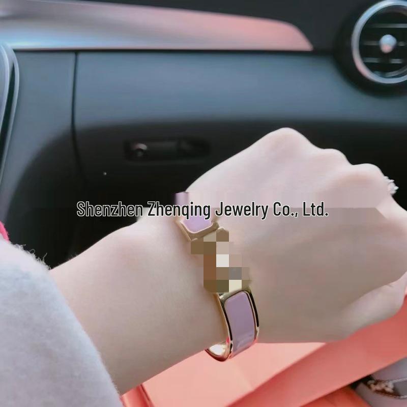 Эмалевый браслет с буквой H, покрытый 18 каратным золотом - Классическая мода, Различные цвета, Идеально для пар