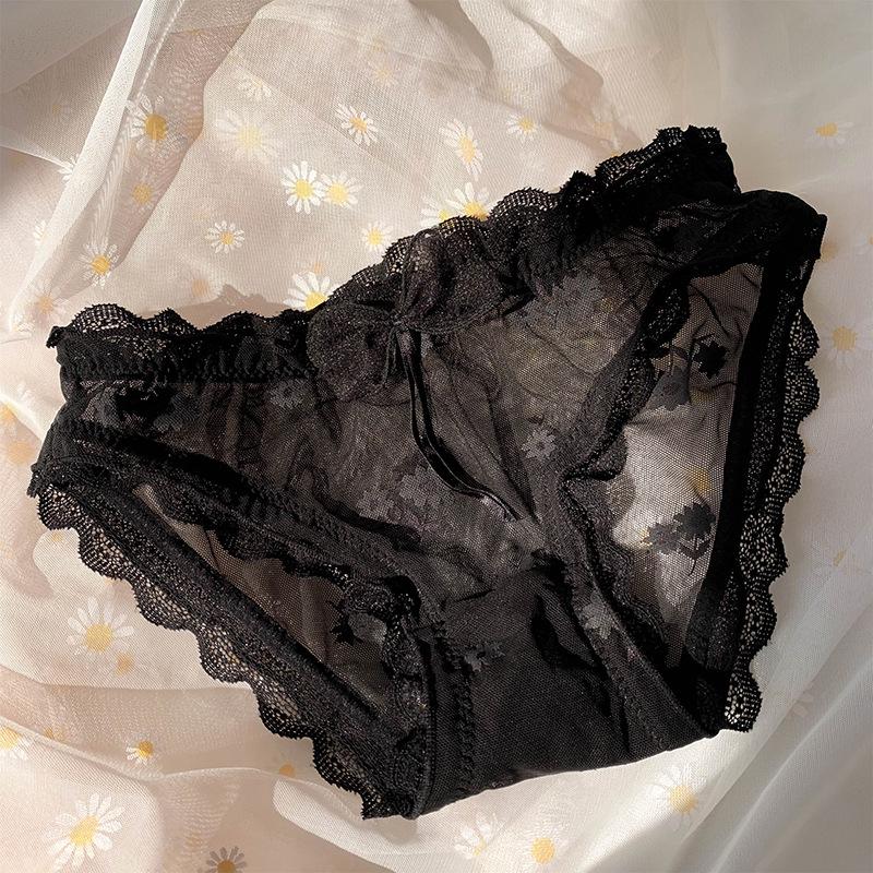 Pure Desire Daisy Lace Mesh Low-Waist Triangle Panties
