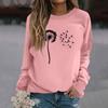 Женская модная повседневная толстовка с длинным рукавом и круглым вырезом с принтом