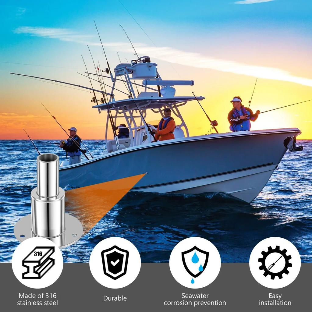 Straight Thru Hull Exhaust Skins Fitting for Marine Car 24mm Inner Diameter Tube Pipe 316 Stainless Steel Thru Hull Exhaust Skin