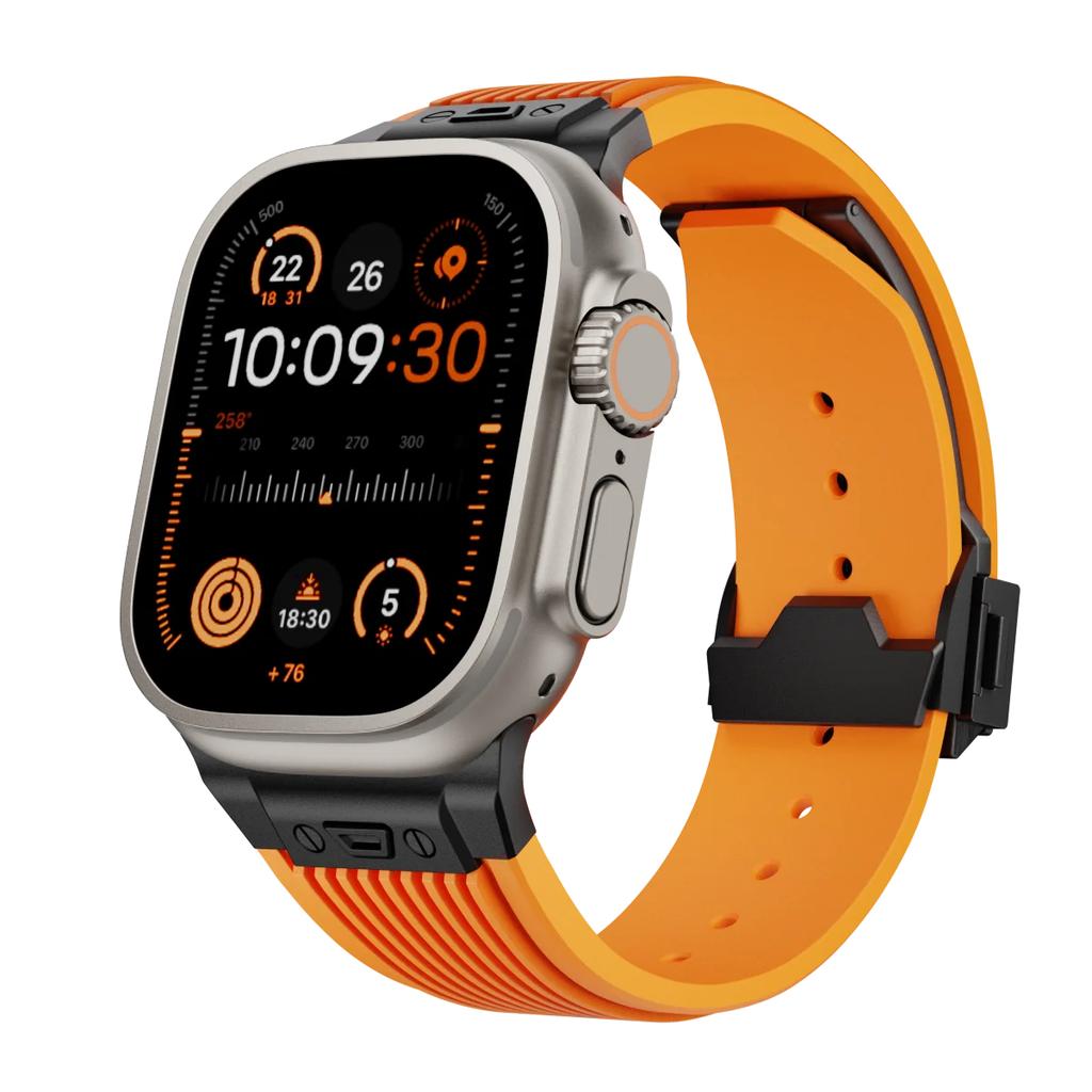 Силиконовый спортивный ремешок для Apple Watch Ultra 2/1 49мм Series 10 9 8 7 46мм 45 44 Резиновый ремешок для iWatch 6 5 4 3 Se 44мм 42мм