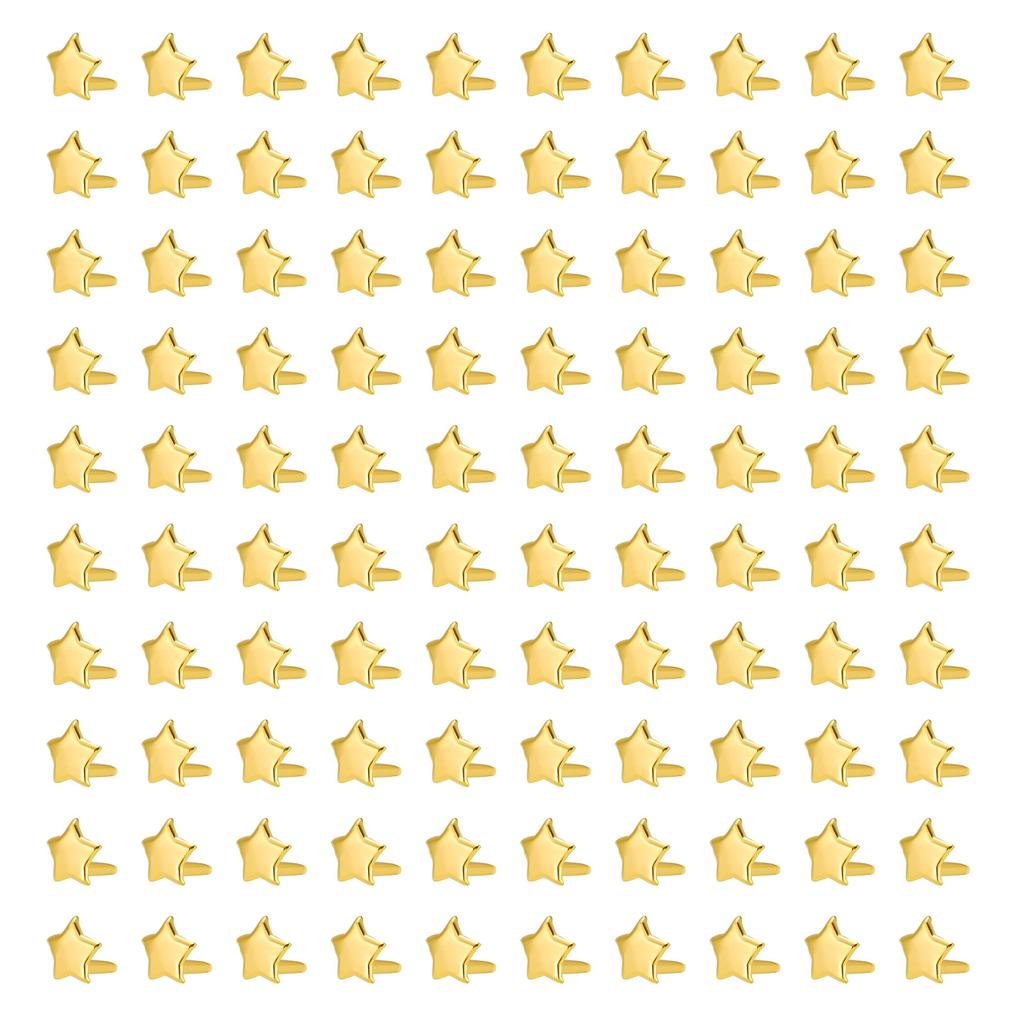 Набор из 100 штук бумажных скрепок, разъемных штифтов, брадсов, металлических брадсов в форме звезды, декоративных металлических зажимов для скрапбукинга, бумажных скрепок