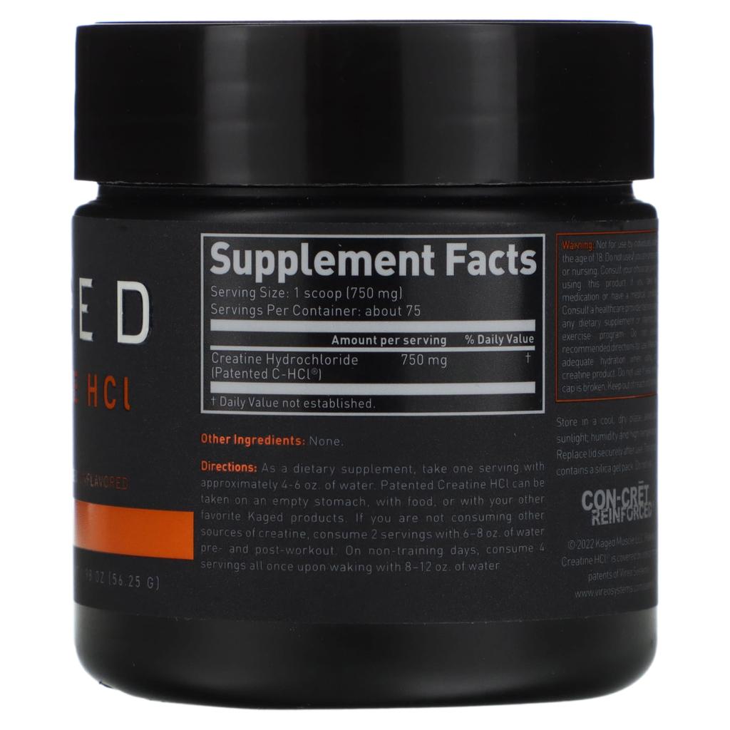Kaged Creatine HCI, Unflavored, 1.98 Oz (56.25 G)