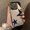 Премиальный чехол для телефона Синяя Звезда для iPhone 11 12 13 14 15 16 Pro Max Модный ударопрочный задний чехол