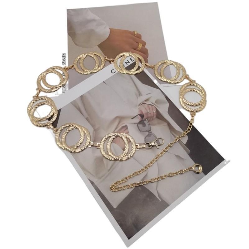 Стильная 2024 Корейская Мода Женская Двойная Цепочка на Талию из Металла