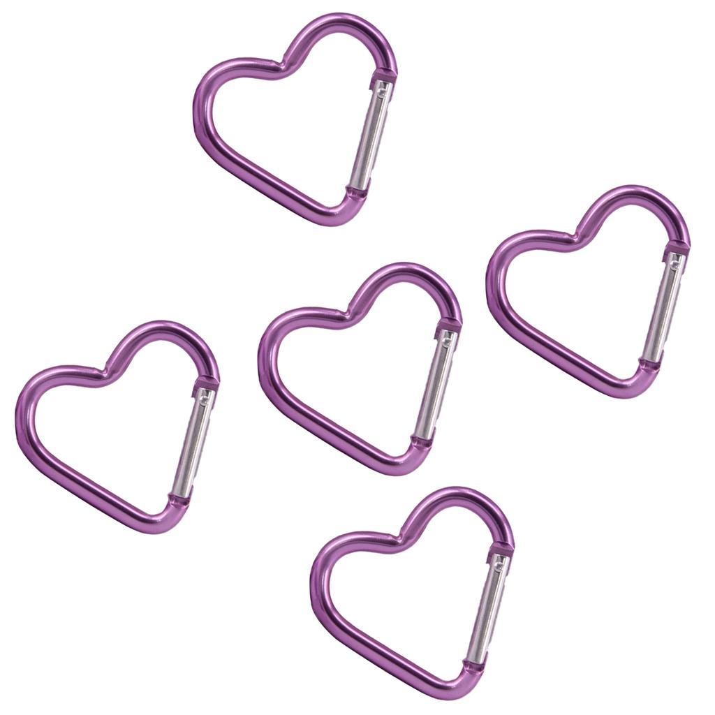 5 шт. пружинный зажим в форме сердца из алюминиевого сплава, брелоки, подвески, пряжки, карабины, брелки, зажимы для сумок, крючки, соединители