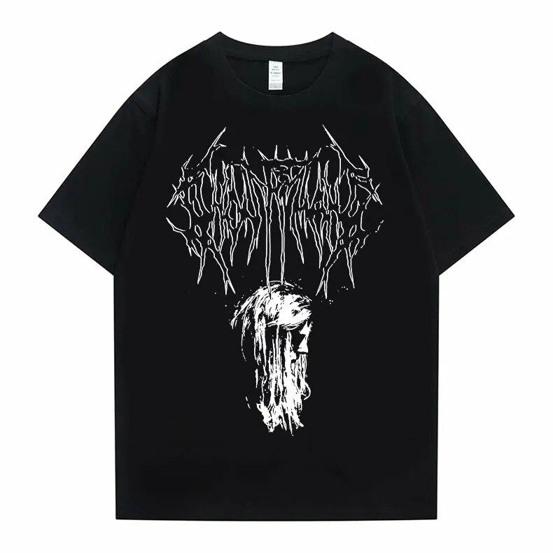 Ghostemane футболка с двусторонним принтом, футболка унисекс, футболки Pouya, топы унисекс из 100% хлопка, уличная одежда, унисекс, женские модные футболки в стиле хип-хоп