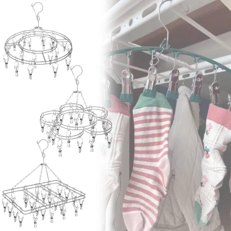 20 Нержавеющих Прищепок Сталь Носки для Стирки Белья Сушилка Стойка Принадлежности