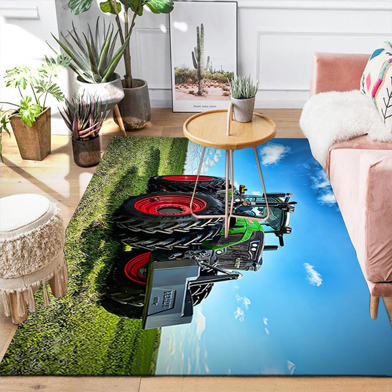 1Pc Tractor Field Rug, Office Carpet Indoor Outdoor Doormat, Non-Slip Soft, Living Room, Christmas Halloween Gift. M92814