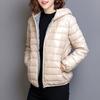 Women Fall Winter Coat Padded Hooded Thick Long Sleeve Warm Solid Color Smooth Slim Fit Zipper Closure Pockets Cardigan Lady Cotton Coat Jacket