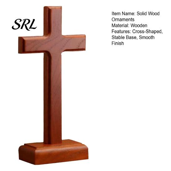 Natural Wood Sculpture Solid Stand Tabletop Ornament, Wooden Standing Christian Gifts, Freestanding Block Religious Faith Decor for Home Prayer
