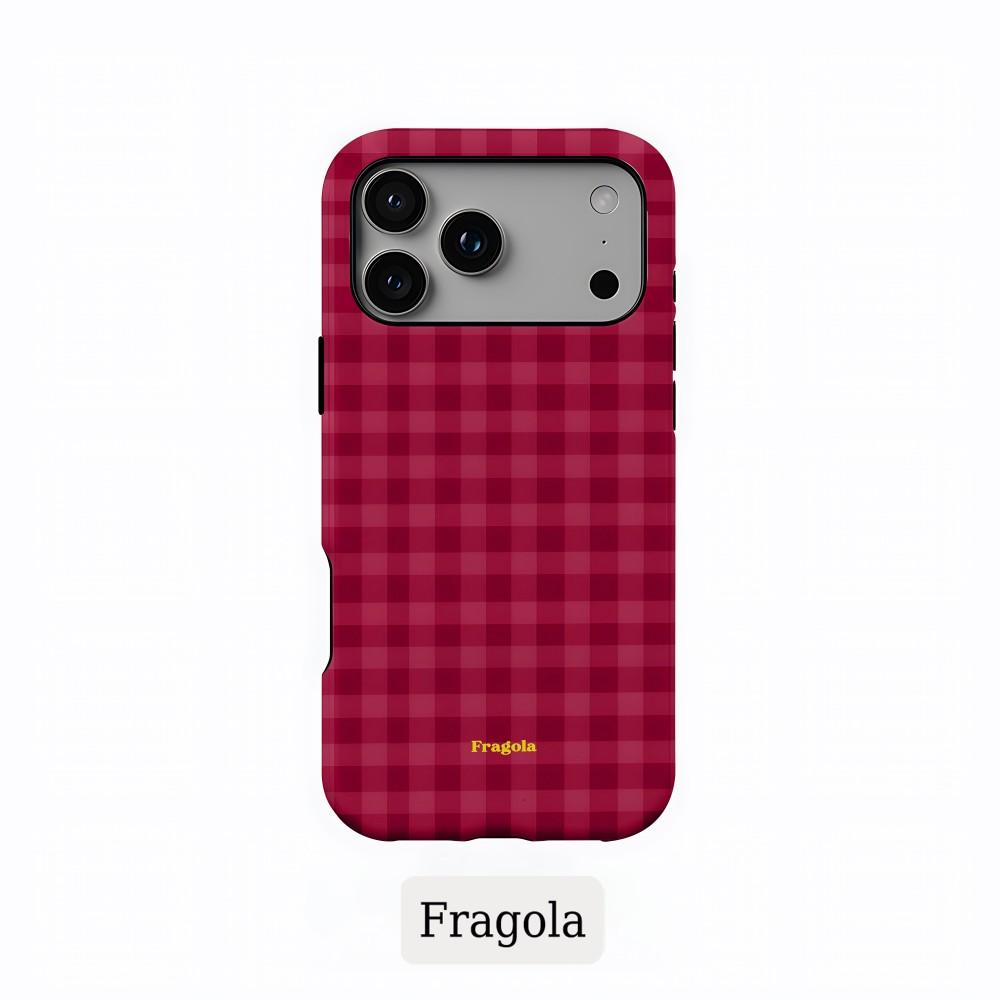 Чехол для телефона iPhone 17 16 15 14 13 12 11 X XS XR Air Pro Max Plus Роскошный Clmj Fragola Цветные решетки Двухслойная задняя крышка