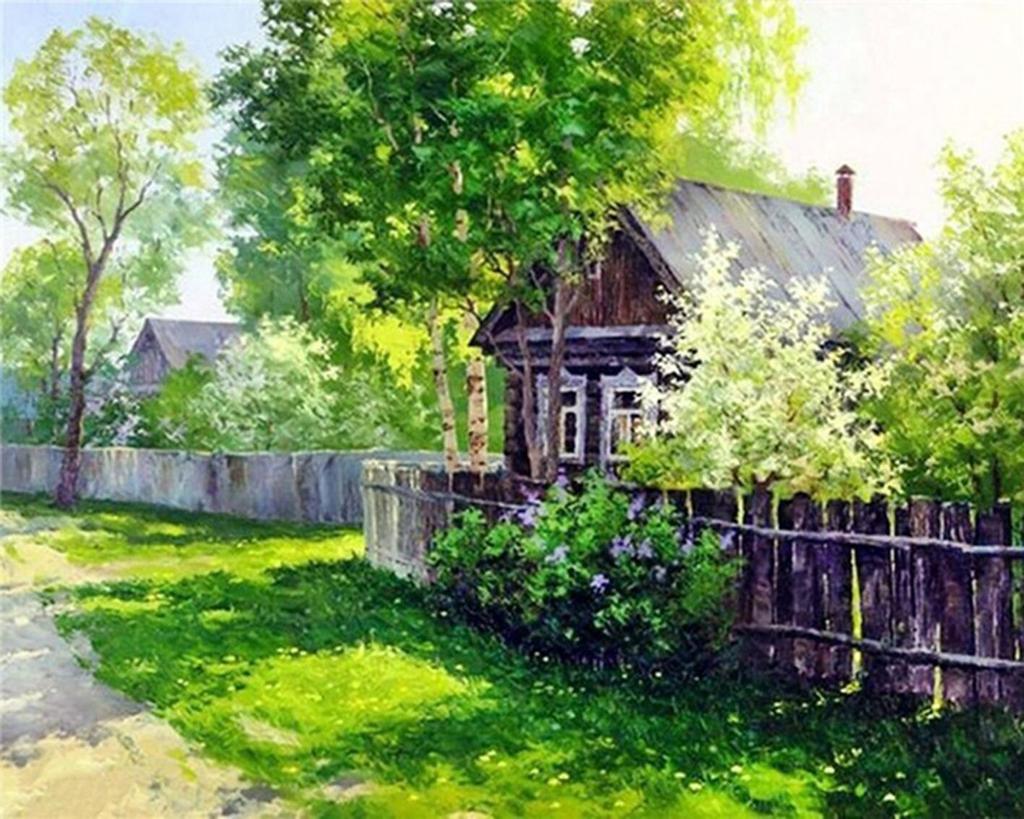 5D Diamond Mosaic Round Diy Diamond Painting for Adults Handicraft Spring Scenic Picture Art Wall Decor