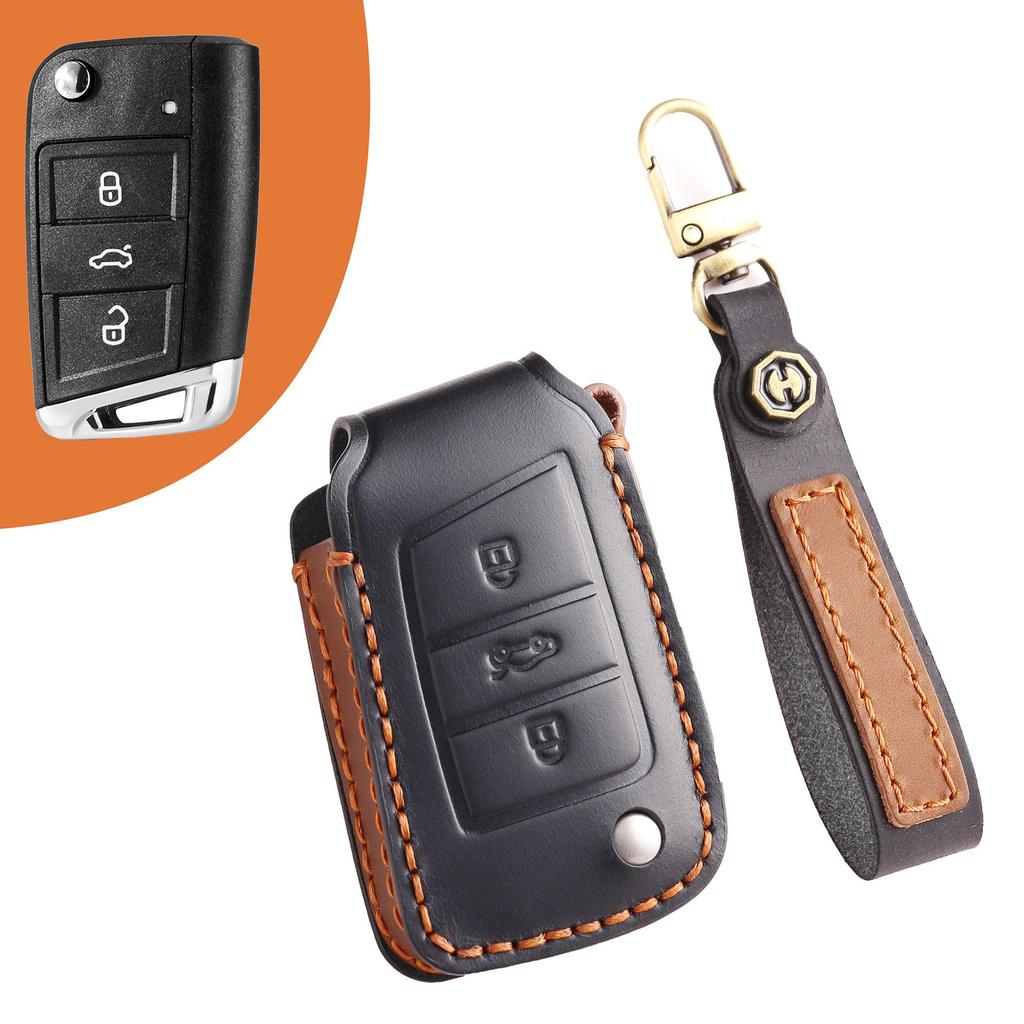 Чехол для автомобильного ключа Volkswagen из натуральной кожи для Lavida, Sagitar, Magotan, Lingdu, Bora, Passat, Tiguan.