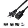 Right Angled Polarized US 2Prong Male To Female Extension Cord 1-15P To 1-15R Power Outlet Extension Cable