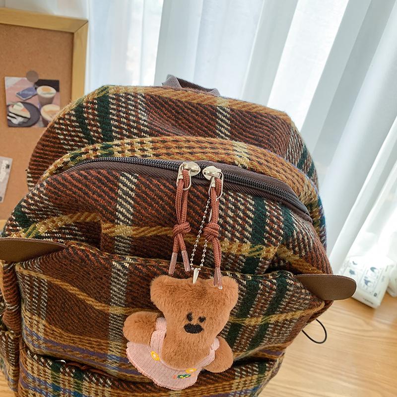 Винтажный клетчатый школьный рюкзак для женщин