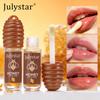 Julystar Медовый Блеск для Губ Увлажняющее Масло для Губ Прозрачный Блестящий Бальзам для Губ Естественный Блеск Сочные Губы Макияж для Женщин Девушек