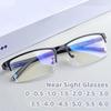 3 Color Transparent Anti Blu-ray Glasses Alloy HD Half-frame Business Myopia Glasses Decorative Plastic Men Reading Eyewear
