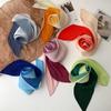 Women Pleated Head Scarf Wraps Scarves Neckerchief Bandana Solid Color