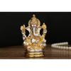 Lord Ganesha Idol Gold & Silver Murti for Good Luck & Success Home Décor & Gifts (3.4x3.4x7cm)