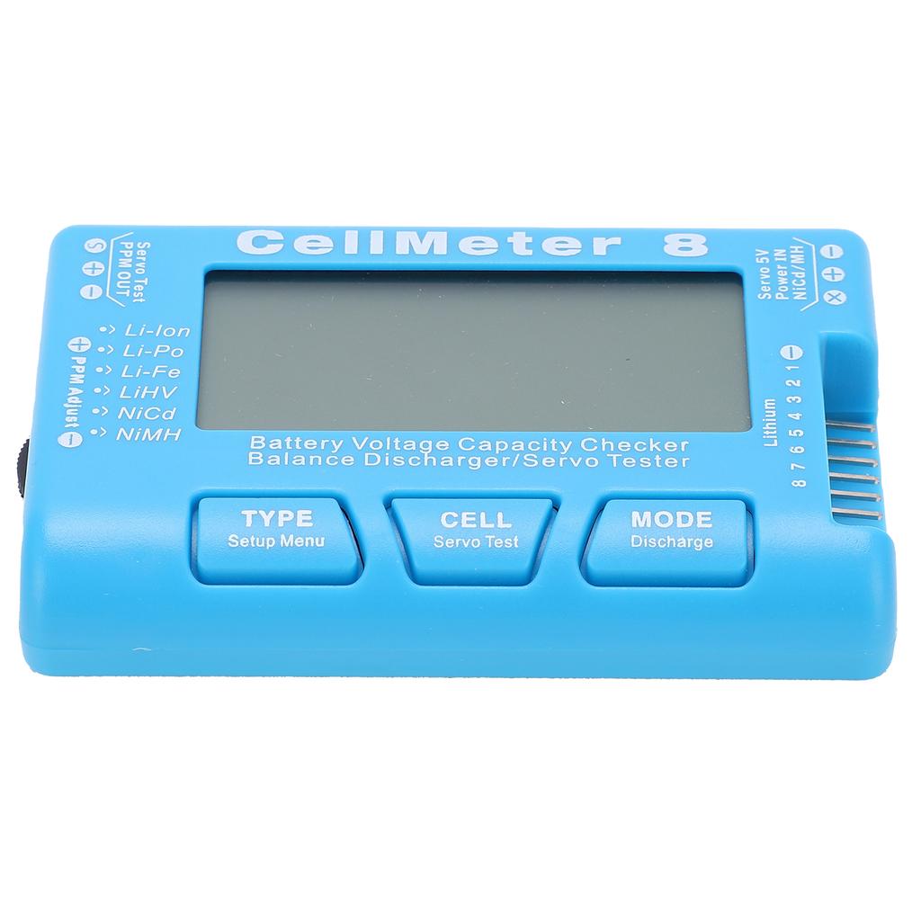 CellMeter‑8 Многофункциональный ЖК-индикатор емкости аккумулятора, тестер напряжения и сервопривода с подсветкой