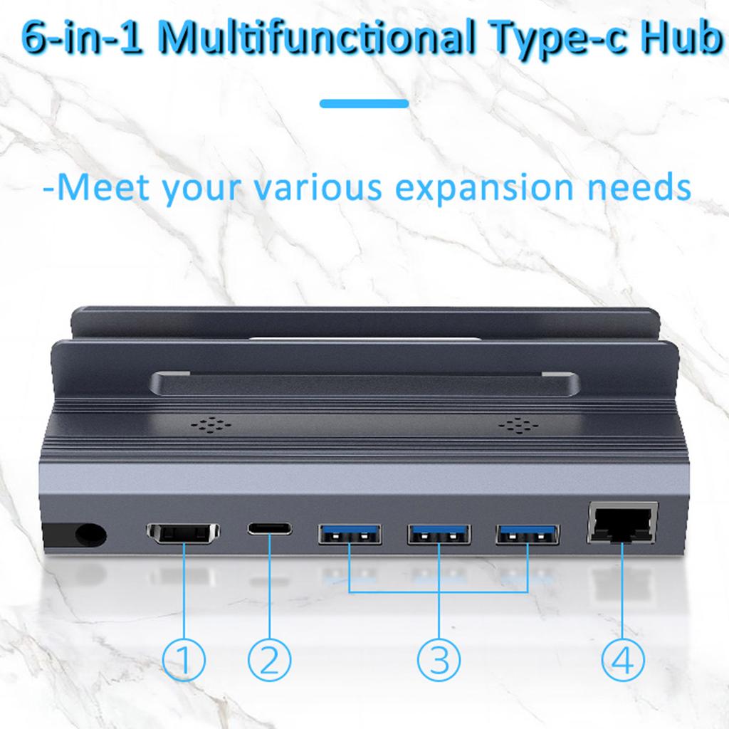 Док-станция для Steam Deck, подставка для телевизора, держатель-концентратор, док-станция USB C к RJ45 Ethernet, 4K, 60 Гц, HDMI для док-станции Steam Deck