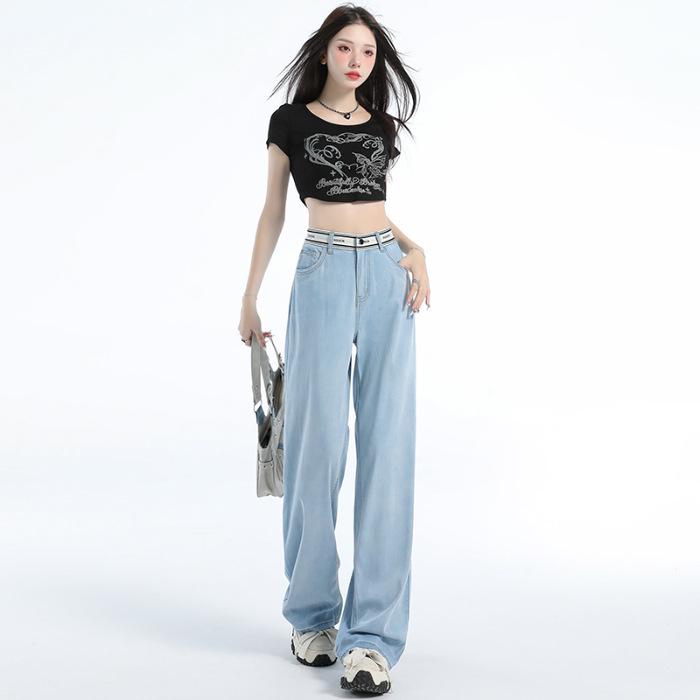 Женские джинсы Tencel Lyocell Wide-Leg: Ультратонкий, Свободный, Драпирующийся стиль для Весны/Лета 2026