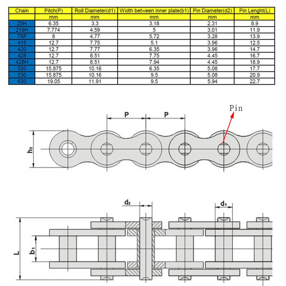 92L 126L 138L Звено 219H Усиленная приводная цепь Для TKM Rotax Картинга Гоночного карта G Max Мотоцикла 219 Цепь