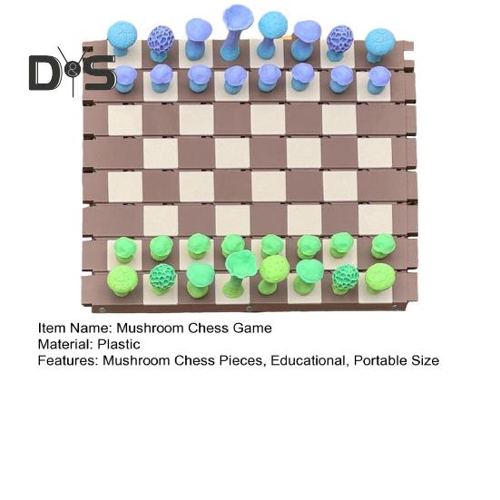 1 Set Roll-up Chess Game with Magnetic Mushroom Chess Pieces Folding Stump Chessboard Kids Adults Portable Travel Educational Checker Board Game