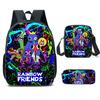 Школьная сумка Rainbow Friend Трехпредметный набор Rainbow Friend Мультяшный рюкзак-портфель для детей младшего школьного возраста