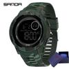 Fashion Sanda Top Brand 2185 Electronic Watch Camouflage Military Style Trend Cool And Dazzling Men's Multifunctional Waterproof