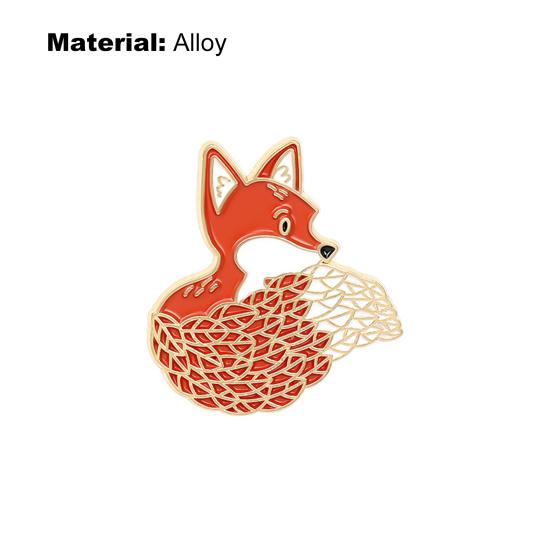 Эмалированная булавка, милый медведь, кошка, лиса, брошь в форме ежа для путешествий