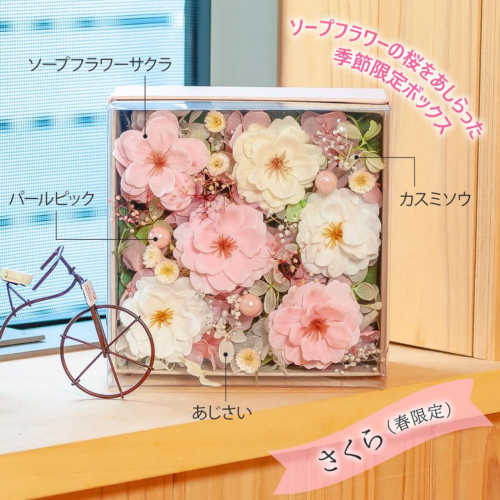 Apron Selection Preserved Flower Box (Sakura) - Perfect for Celebrations, Pink, Made in Japan by a Floral Arranger
