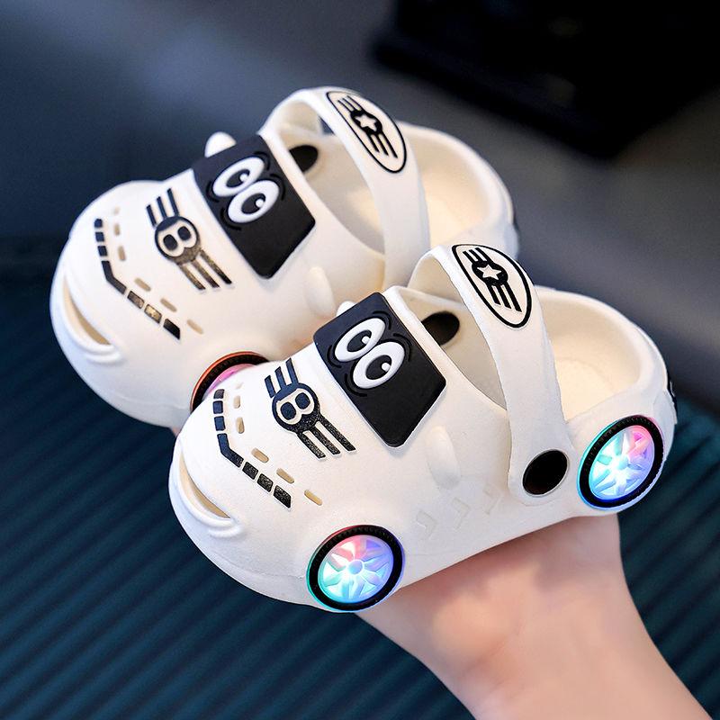 Летние детские светящиеся нескользящие сандалии-шлепанцы с мягкой подошвой для больших и маленьких детей, для ванной, детские шлепанцы, новинка