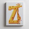 Żyrafa Z Literką Z - Plakat Dla Dzieci Żyrafa Z Literką Z - Plakat Dla Dzieci, 70X100 Cm, Bez Ramy, Płótno Premium Na Blejtramie