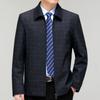 Autumn and Winter Thick Wool Jacket Men's Middle-aged Business Leaders Men's Jacket Lapel Dad Plaid Jacket