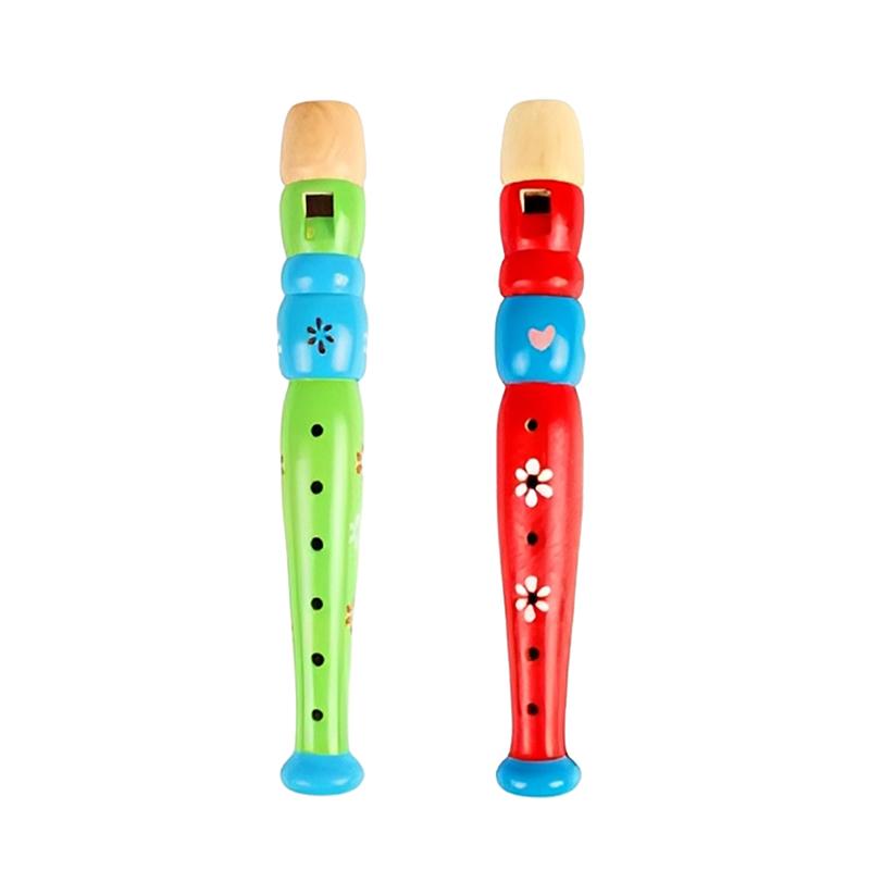 2 шт. 6-дырочная деревянная флейта, красочные детские развивающие музыкальные игрушки, детский музыкальный инструмент, труба, горн, гудок TMZ